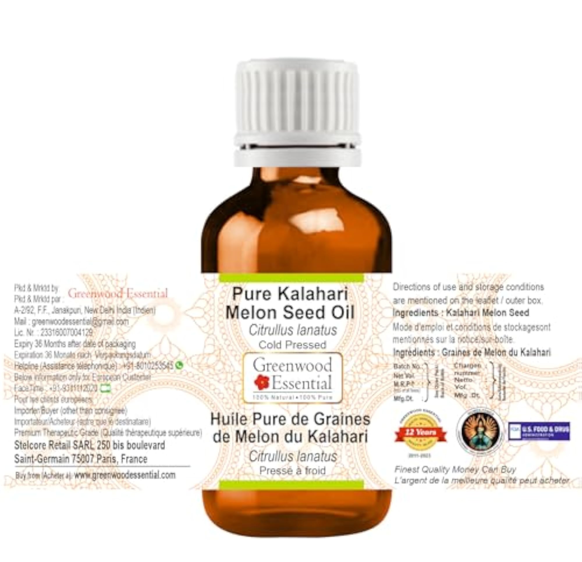 Kalahari Melon Seed Oil, Pure & Natural